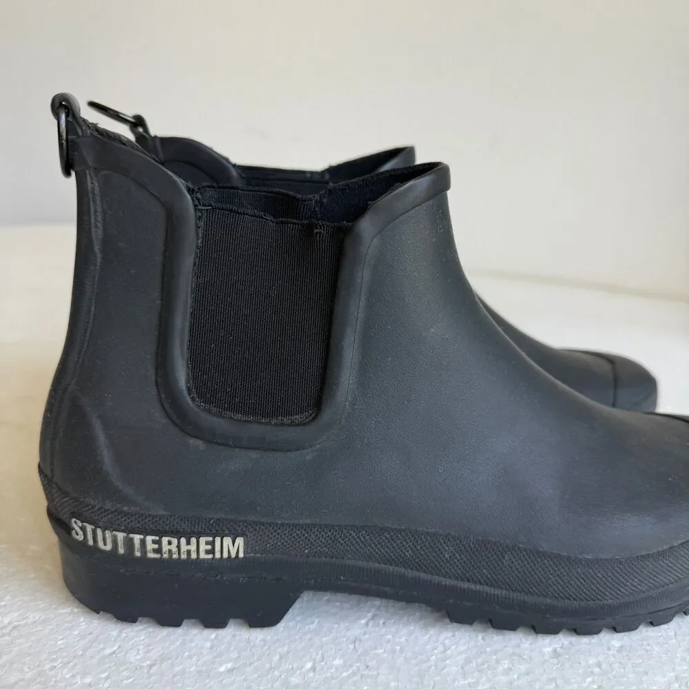 Stutterheim x Novesta Chelsea Rainwalker waterproof Rain Boots Black Size 10